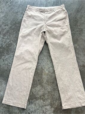 J Ferrar Modern Fit Beige Textured Cotton Dress Pants Size 34
